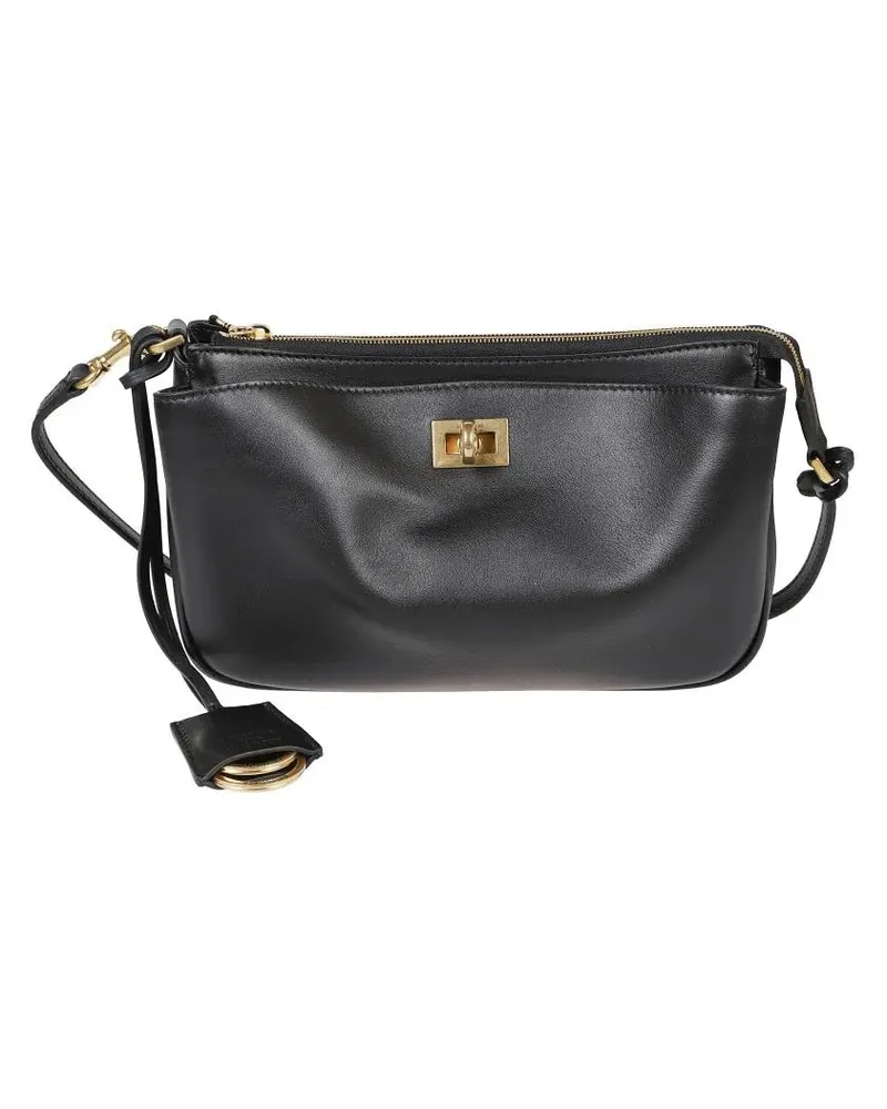 Balenciaga Hobo Bags Compact Black Leather Bag schwarz Schwarz