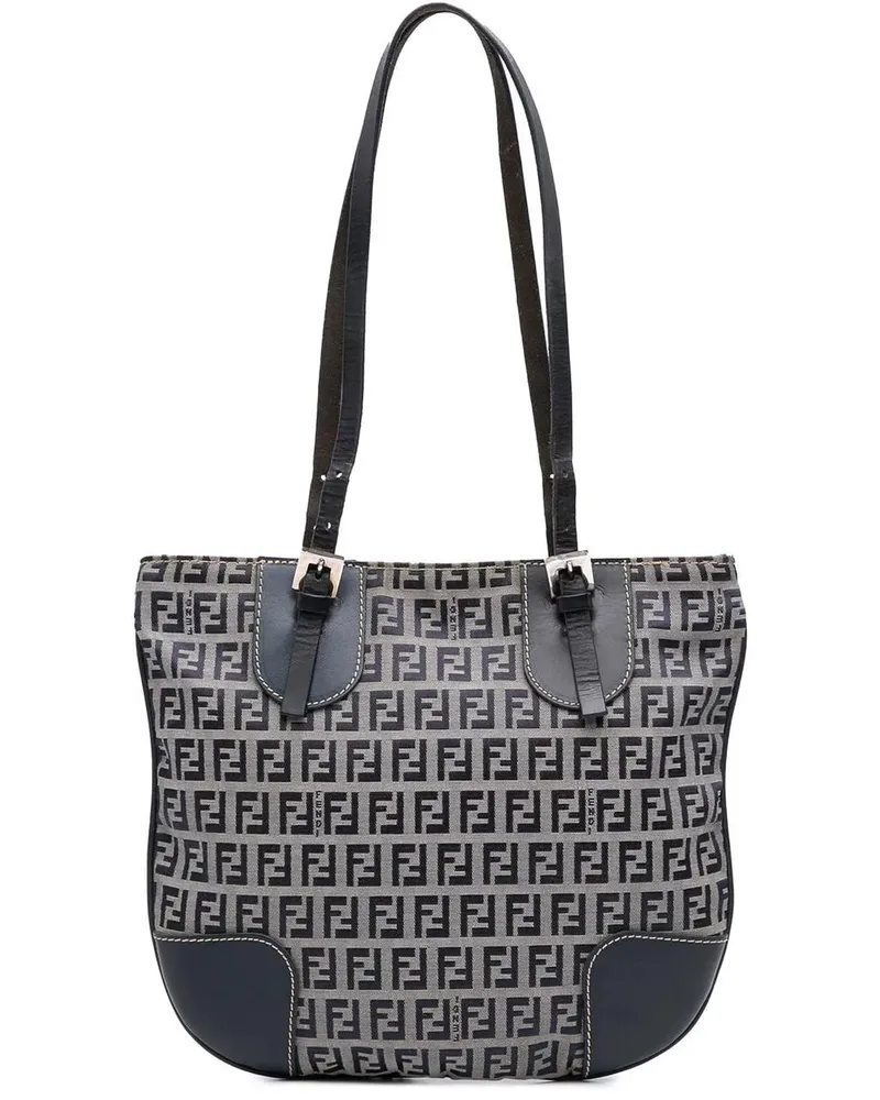 Fendi Hobo Bags Zucchino Canvas Shoulder Bag grau Grau