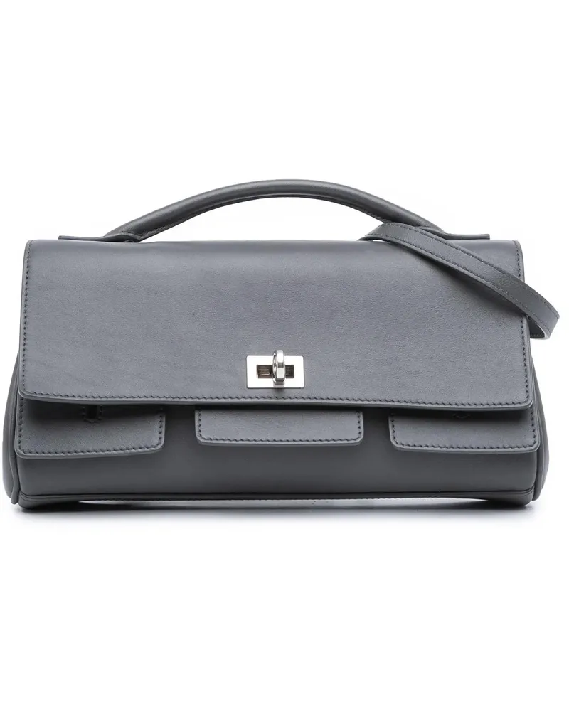 Balenciaga Hobo Bags Small Smooth Calfskin Bel Air Clutch On Strap grau Grau