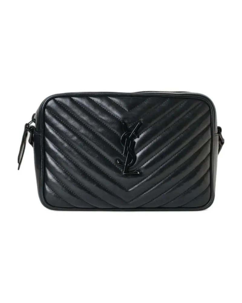 Saint Laurent Hobo Bags Quilted Black Leather Camera Bag schwarz Schwarz