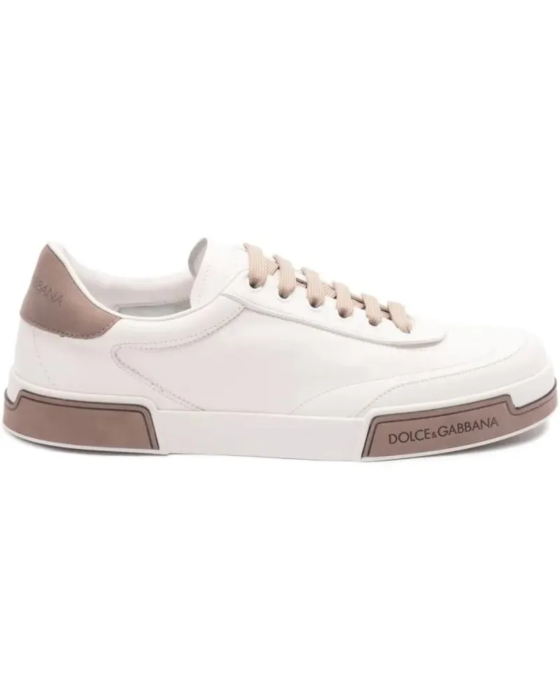 Dolce & Gabbana Low-Top Sneaker Light Beige Sneakers With Lace-Up Fastening weiß Weiß