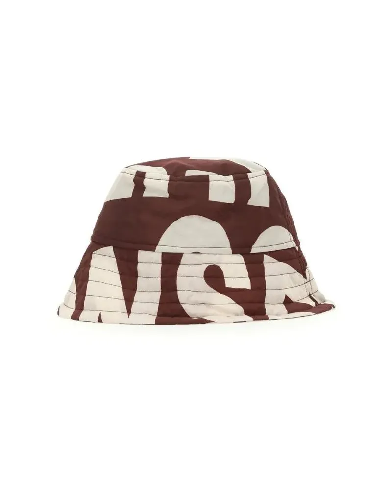 Dries van Noten Caps & Mützen All-Over Logo Bucket Hat With Contrast Stitching rot Rot