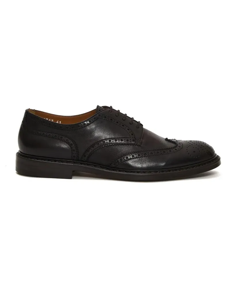 Doucal´s Brown Leather English Lace-Up schwarz Schwarz