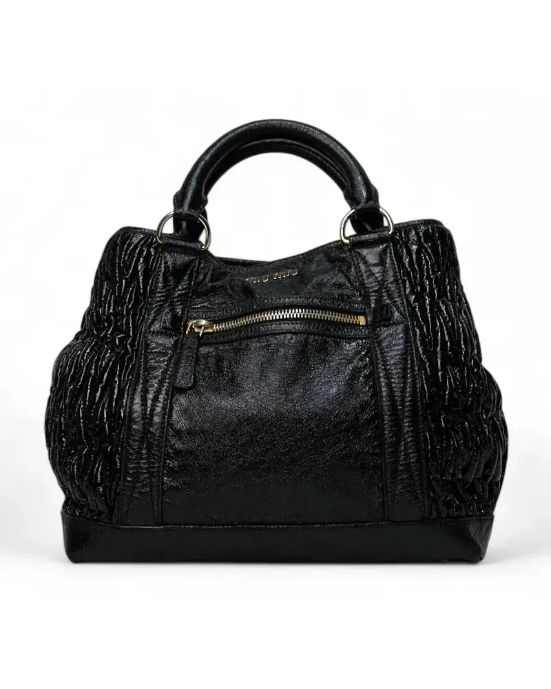 Miu Miu Shopper & Totes Medium Embossed Shopper In Glossy Black schwarz Schwarz