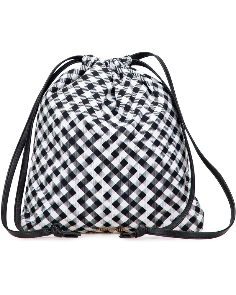 Miu Miu Kosmetiktaschen Nylon Gingham Drawstring Pouch blau Blau