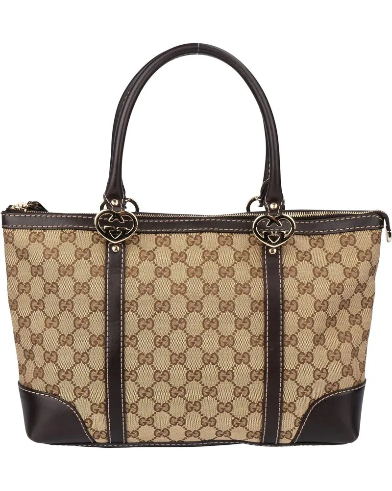 Gucci Crossbody Bags  GG Monogram Twin Heart Handbag braun Braun