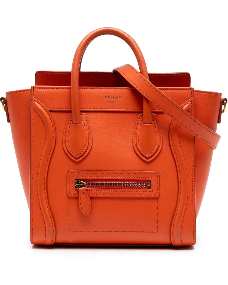 Celine Hobo Bags Nano Leather Luggage Tote orange Orange