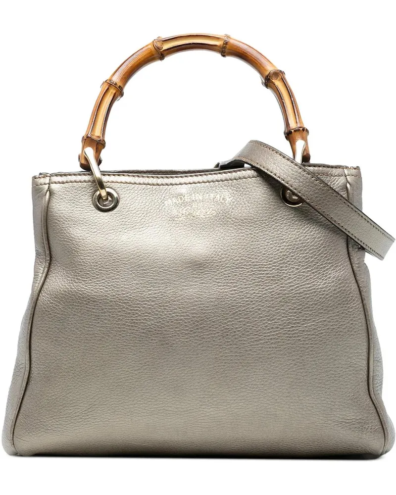 Gucci Hobo Bags Small Calfskin Bamboo Shopper Satchel goldfarben Gold
