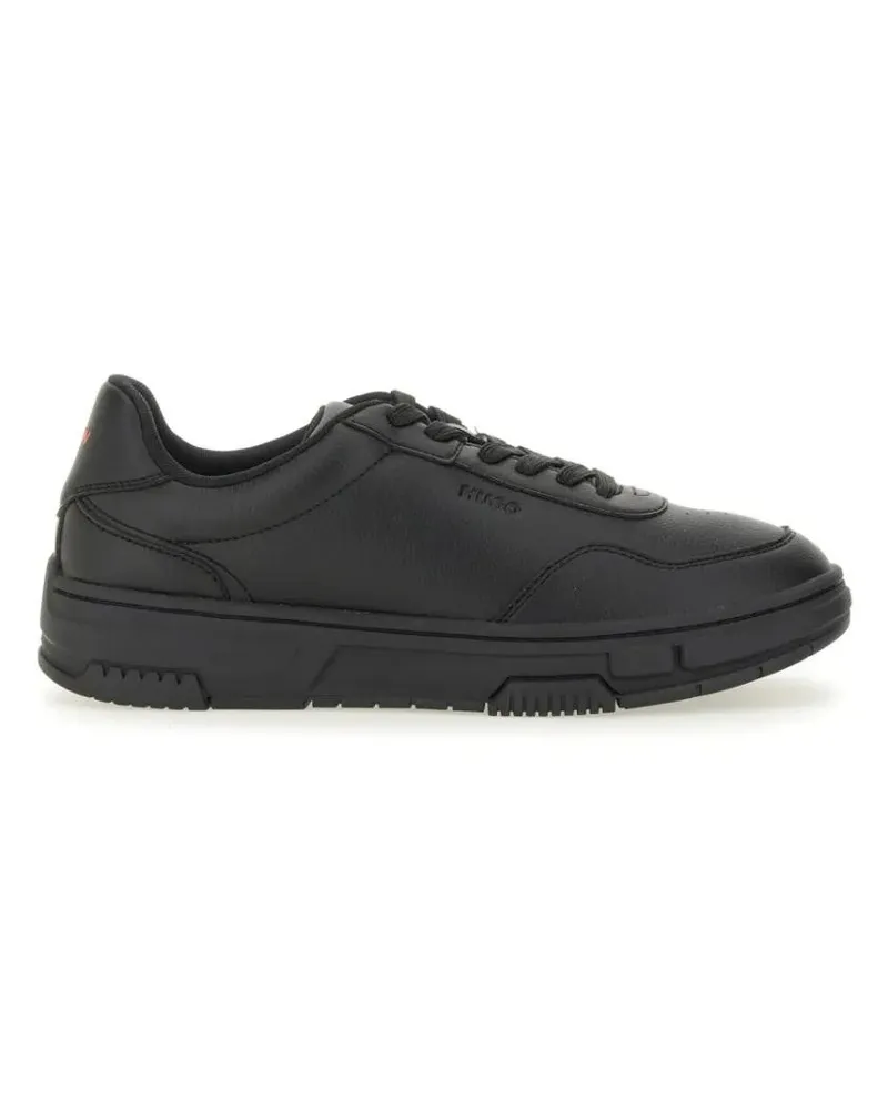 HUGO BOSS Low-Top Sneaker Low-Profile Black Sneakers With Zigzag Detailing schwarz Schwarz