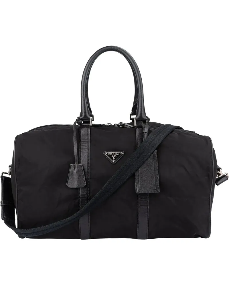 Prada Crossbody Bags  Black Nylon Triangle Duffle Bag 50 schwarz Schwarz
