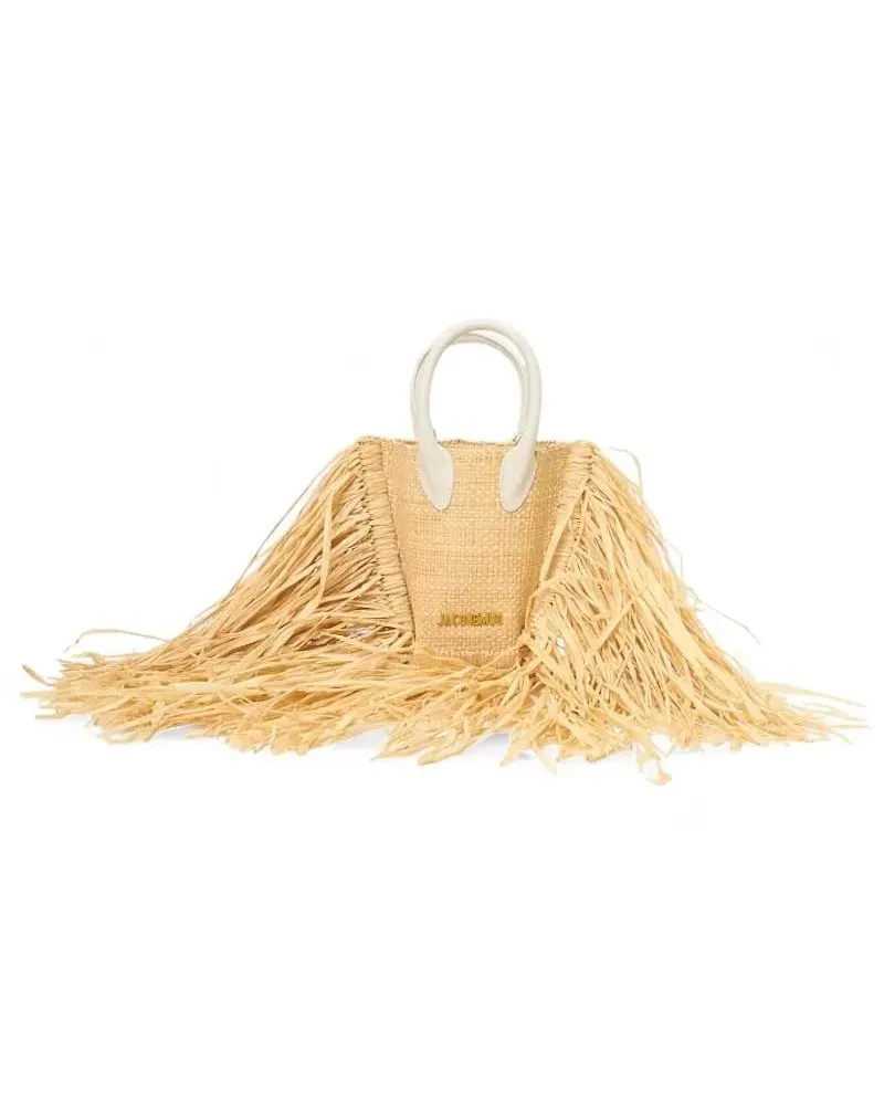 Jacquemus Crossbody Bags Le Baci Petit Raffia Beige White beige Beige