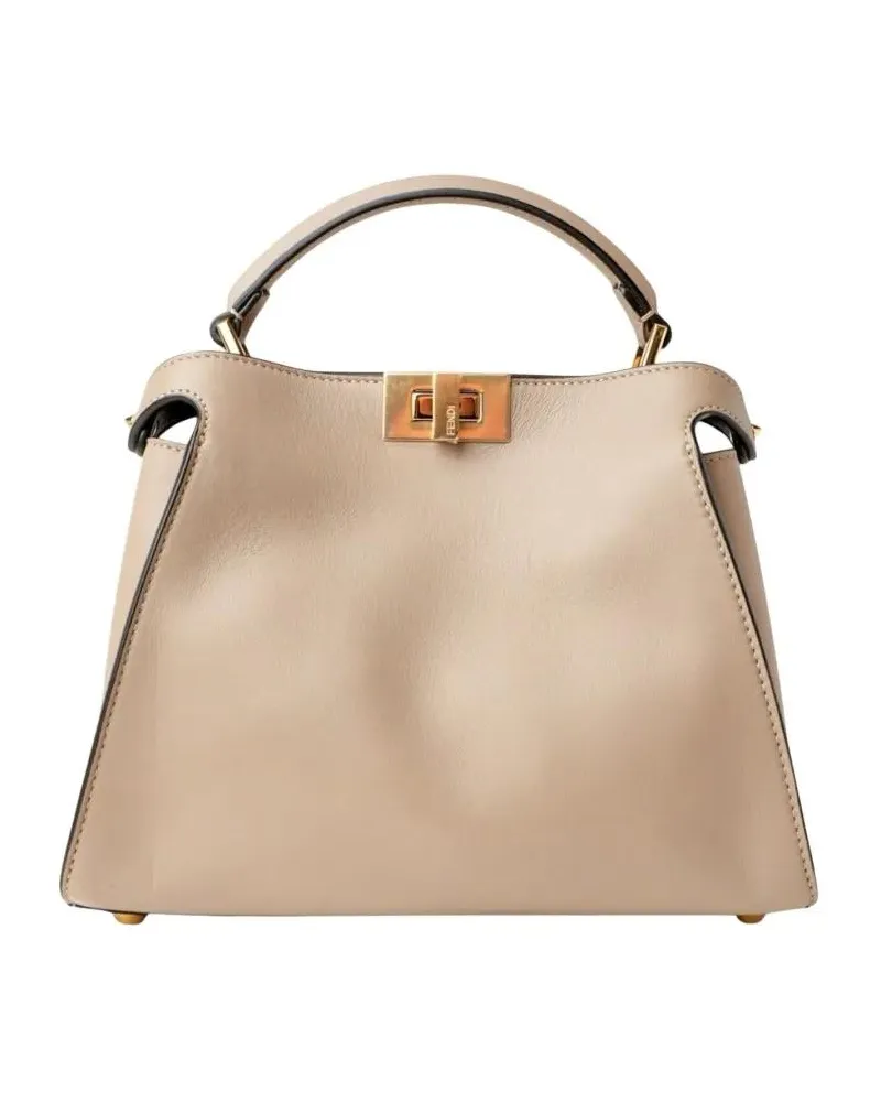 Fendi Hobo Bags Peekaboo Small Soft Taupe beige Beige