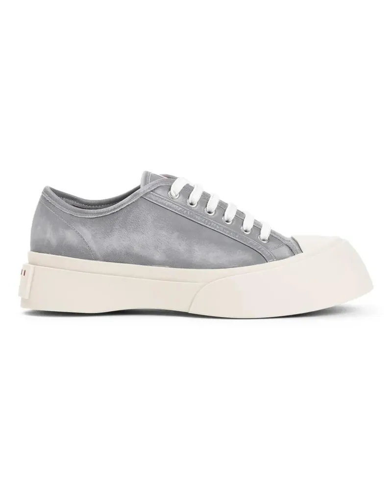 Marni Sneakers Silver Calf Leather Sneakers 