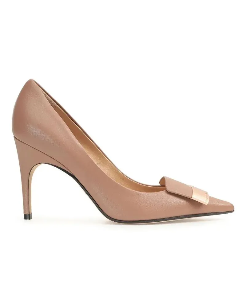 Sergio Rossi Hohe Schuhe Sr1 090 Leather Pumps With Chic Bow Detail braun Braun