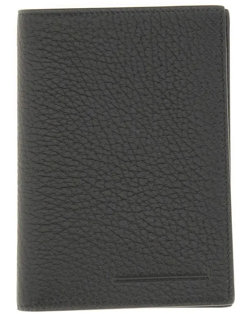 Tom Ford Portemonnaies Leather "T" Card Holder grau Grau