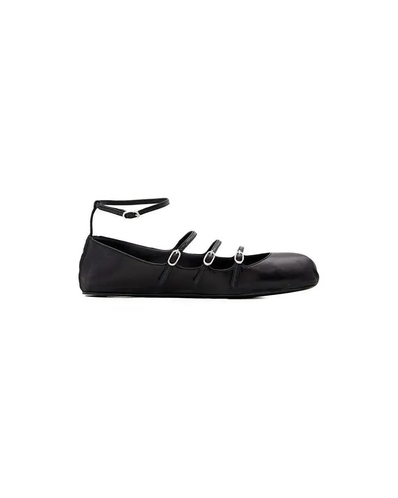 Alexander McQueen Leather Ballerina Flat schwarz Schwarz