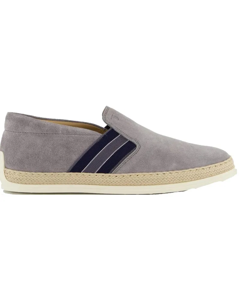 TOD'S Loafer Heren Rafia Loafer Suede Grijs grau Grau