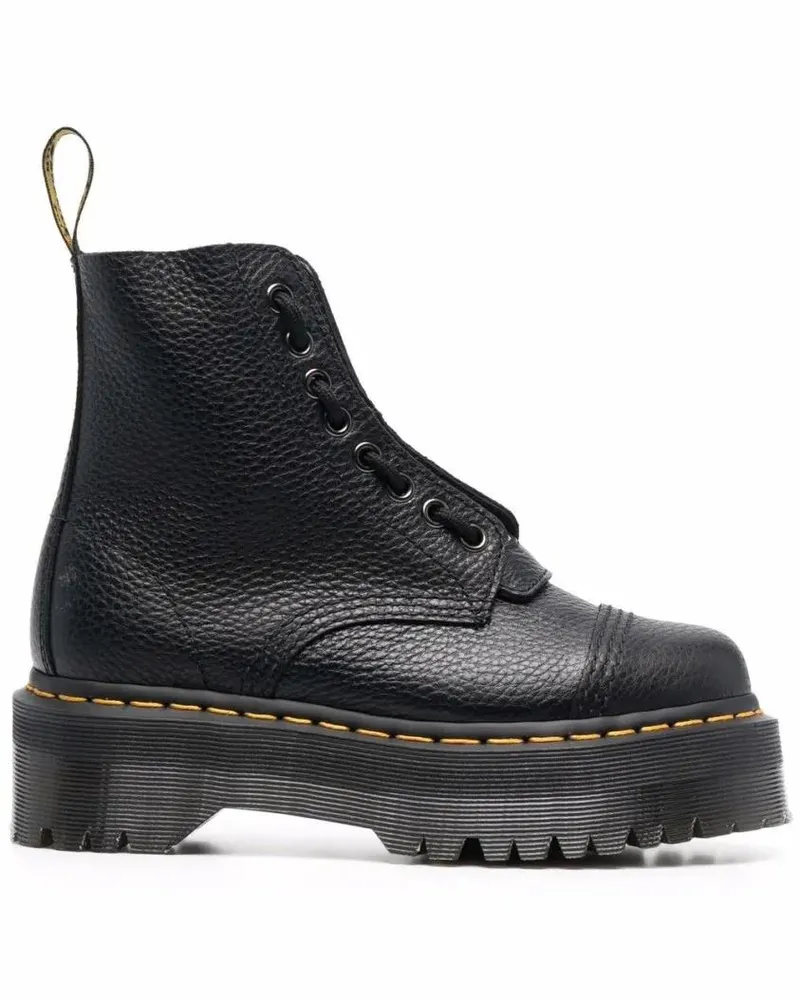 Dr.Martens Stiefel Black Leather Platform Boots schwarz Schwarz