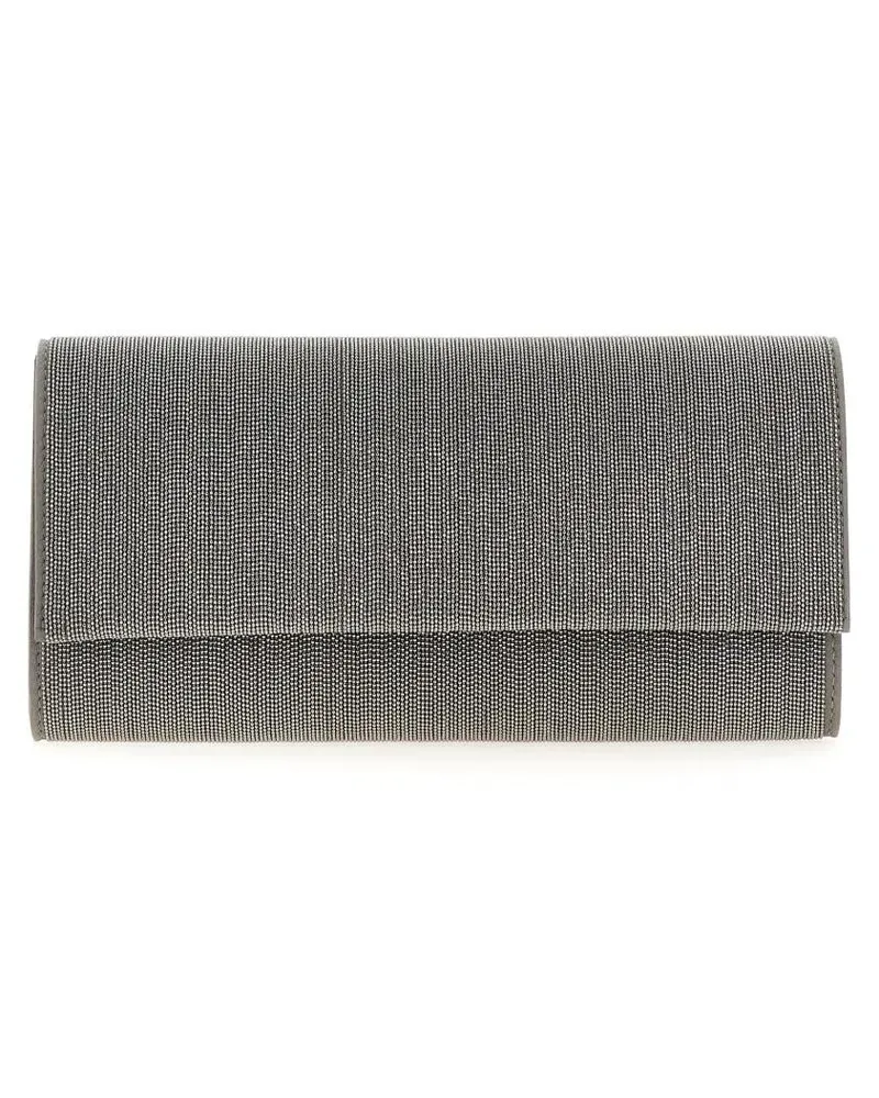 Brunello Cucinelli Clutches Precious Clutch Bag silberfarben 