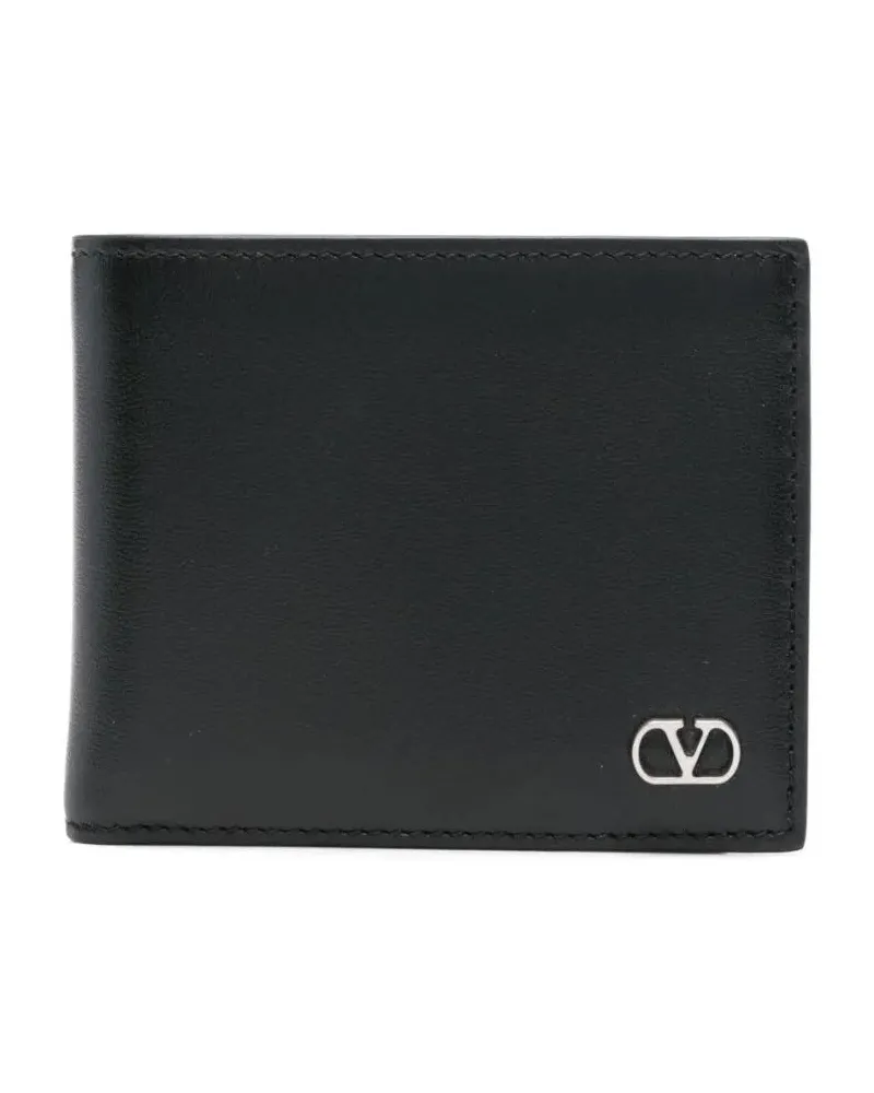 Valentino Garavani Portemonnaies Bi-Fold Black Leather Wallet schwarz Schwarz