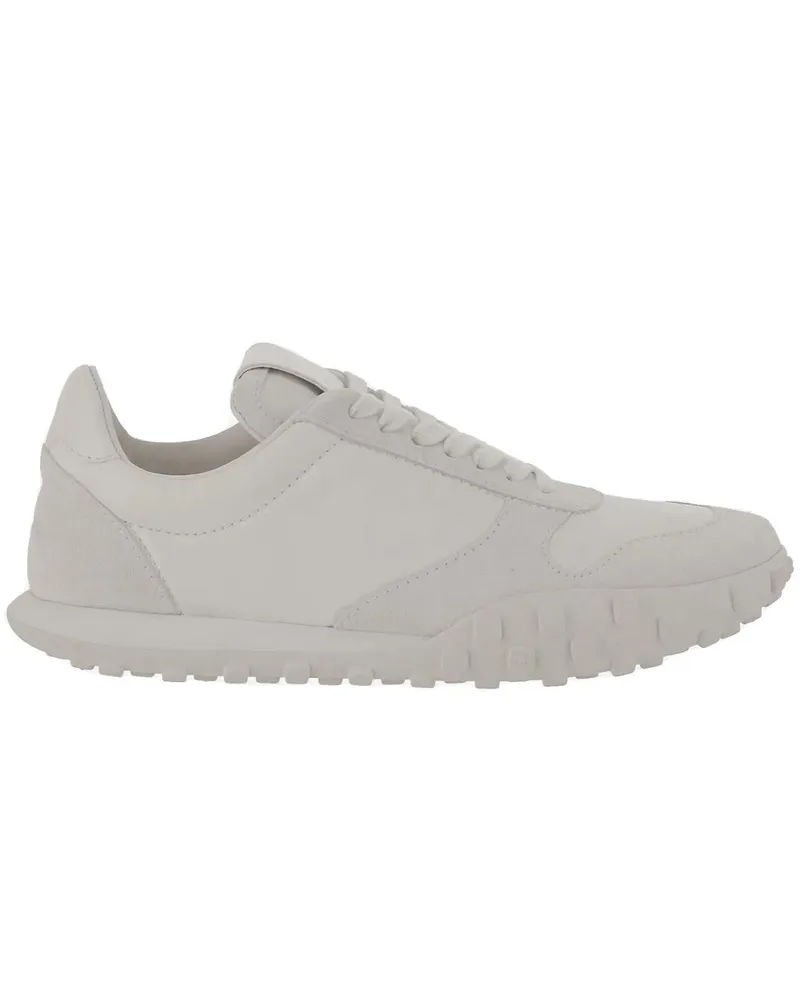 Jil Sander Low-Top Sneaker Satin-Effect Nylon Sneakers With Suede Trim And Ru weiß Weiß
