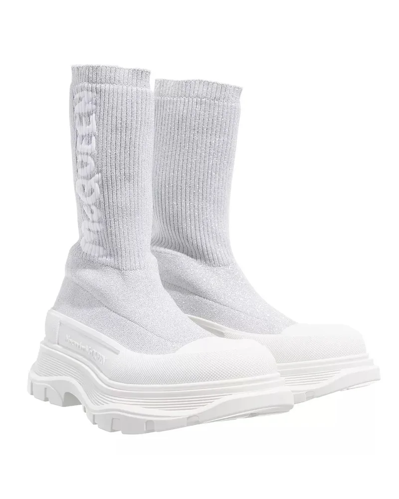 Alexander McQueen Stiefel & Boots Knit Tread Slick Boot silberfarben 