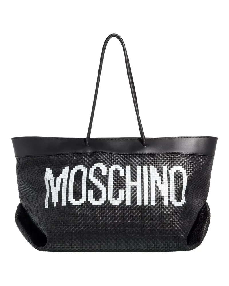 Moschino Shopper Black & White Shoulder Bag Schwarz