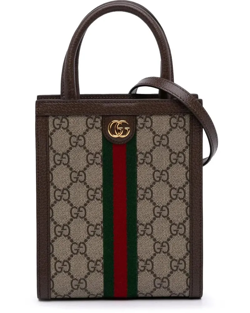 Gucci Hobo Bags Mini GG Supreme Ophidia Web Satchel braun Braun