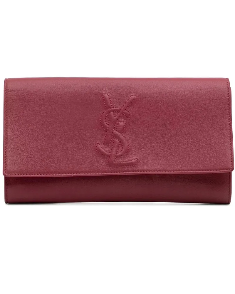 Saint Laurent Clutches Large Leather Belle de Jour Clutch rosa Gold