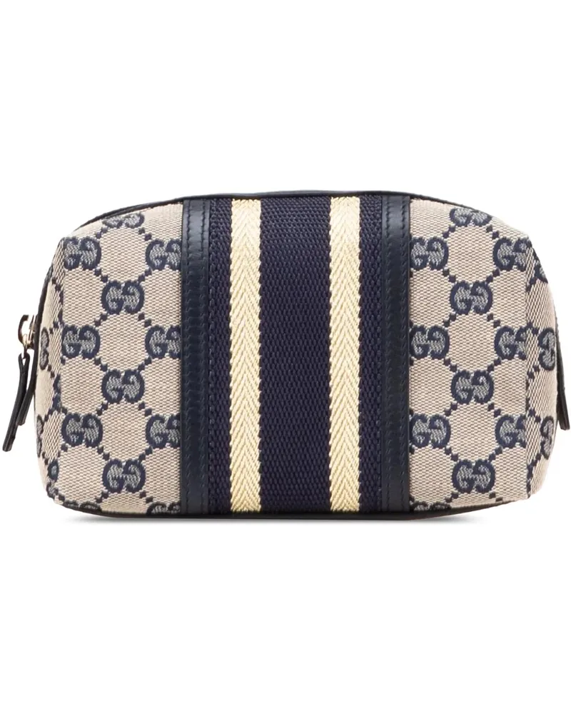 Gucci Kosmetiktaschen GG Canvas Web Pouch braun Braun