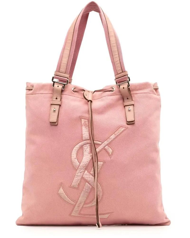 Saint Laurent Shopper Canvas Kahala Tote rosa Gold