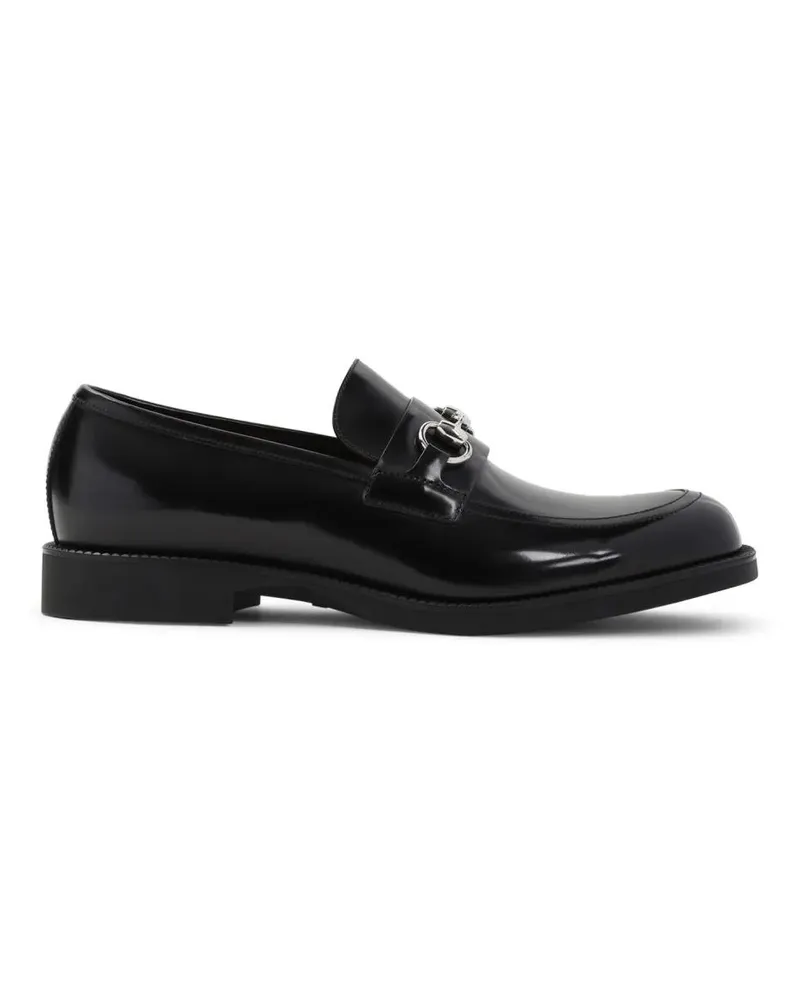 Gucci Loafer Polished Black Leather Loafers With Decorative Met schwarz Schwarz