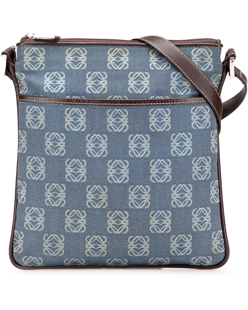 Loewe Hobo Bags Anagram Denim Crossbody blau Blau