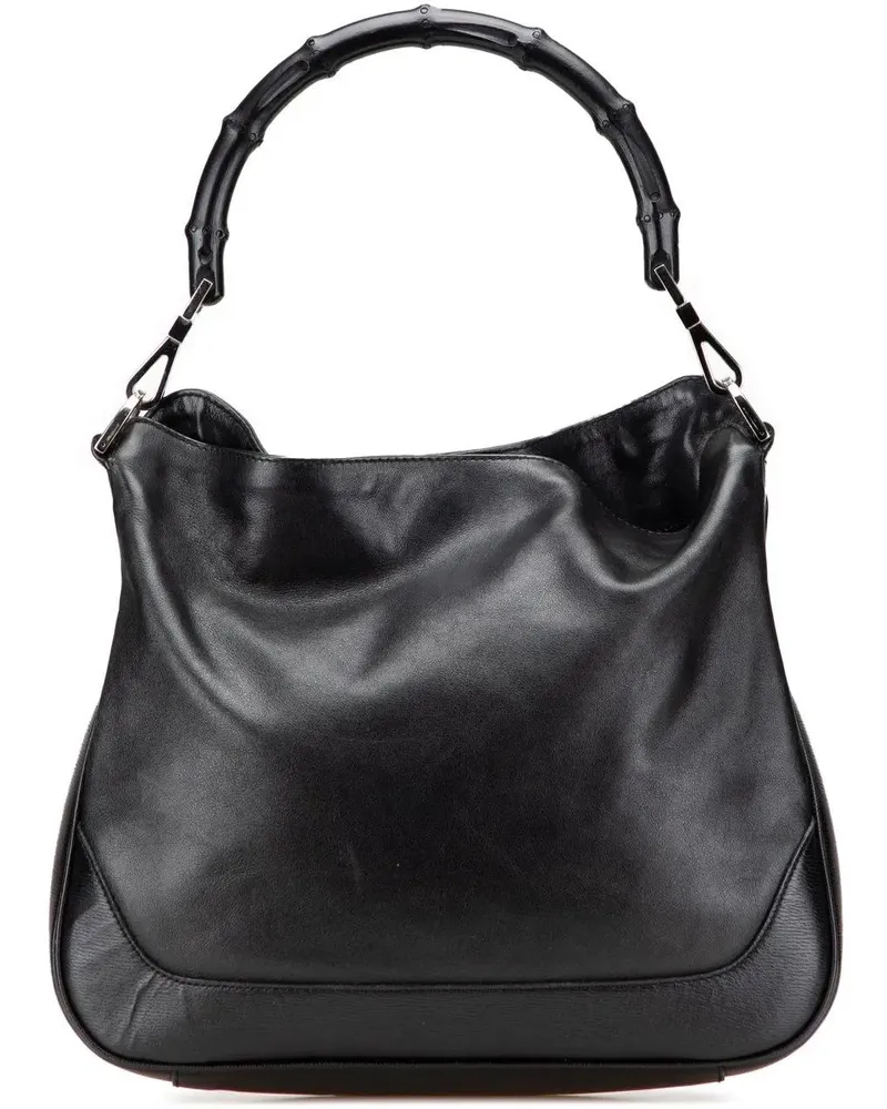 Gucci Hobo Bags Leather Bamboo Satchel schwarz Schwarz