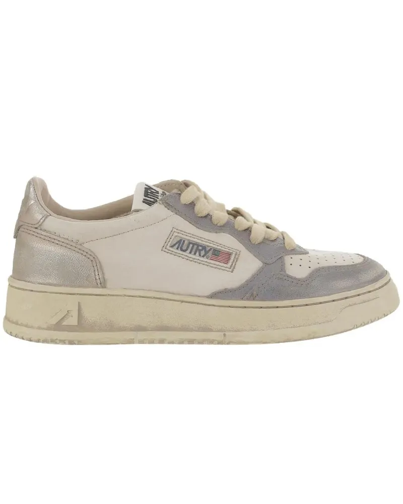 AUTRY Low-Top Sneaker Low-Top Leather Sneakers With Vintage Effect beige Beige