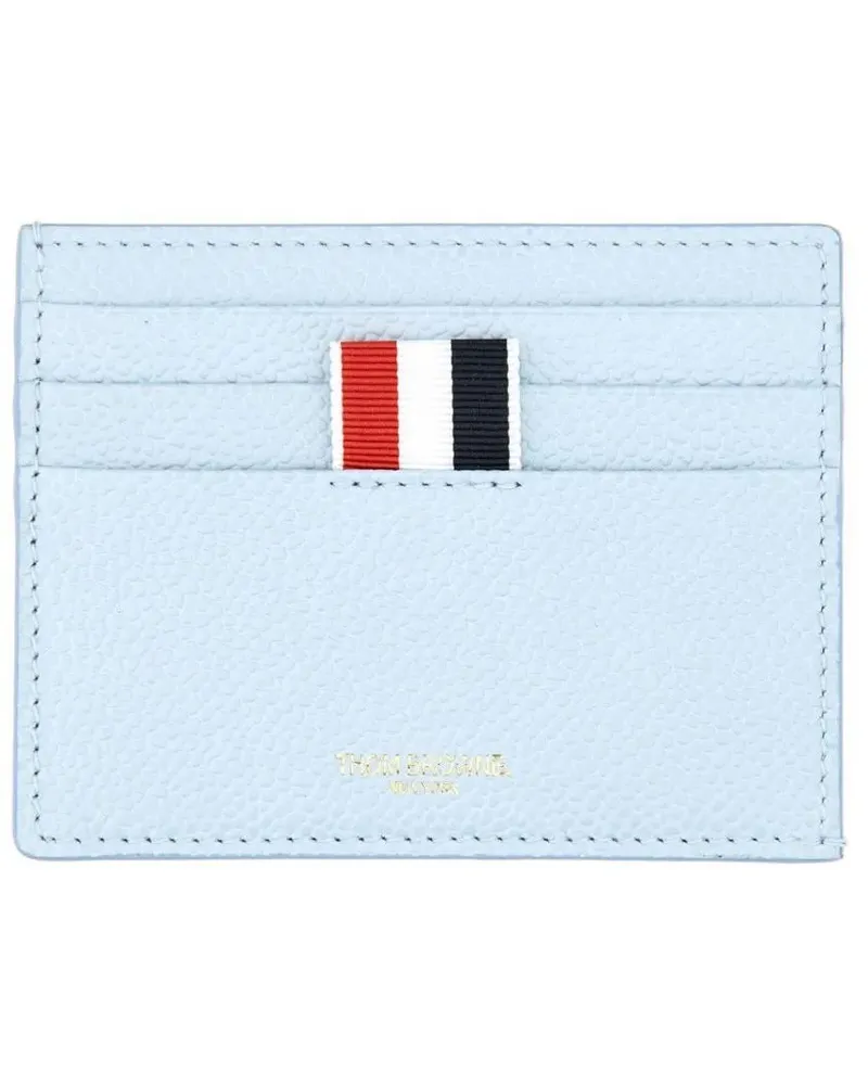 Thom Browne Portemonnaies Calfskin Leather Card Holder With Textured Finish blau Blau