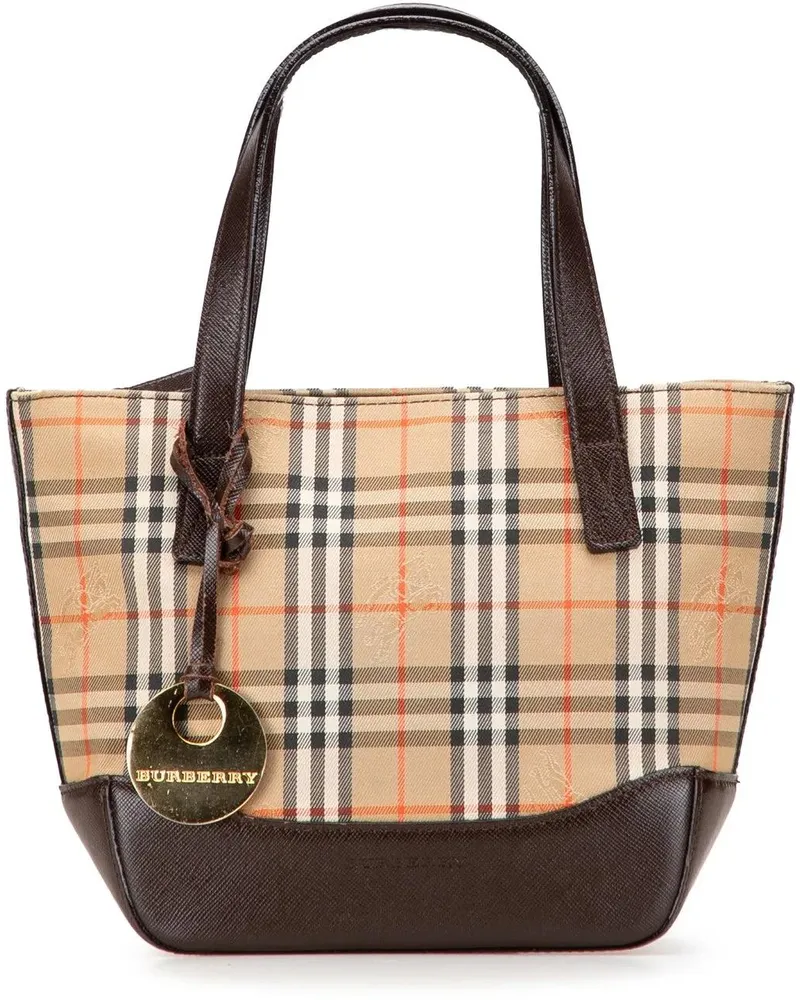 Burberry Crossbody Bags Haymarket Check Canvas Handbag braun Braun
