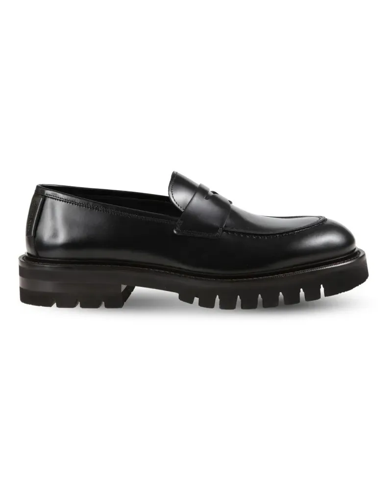Ferragamo Loafer Brown Leather Moccasins With Slip-On Design schwarz Schwarz