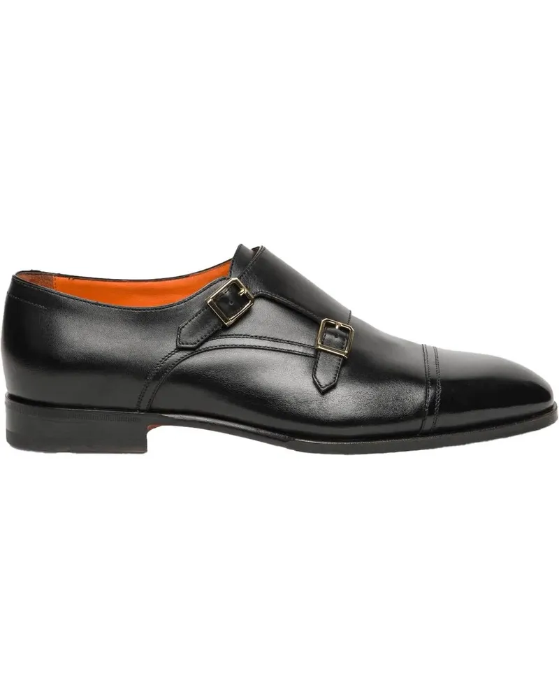 Santoni Loafer Heren Double Buckle Loafer schwarz Schwarz