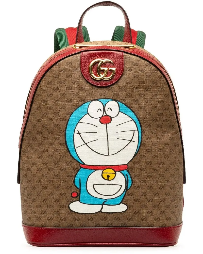 Gucci Rucksäcke 2016-2023 Micro GG Supreme Doraemon Backpack braun Braun