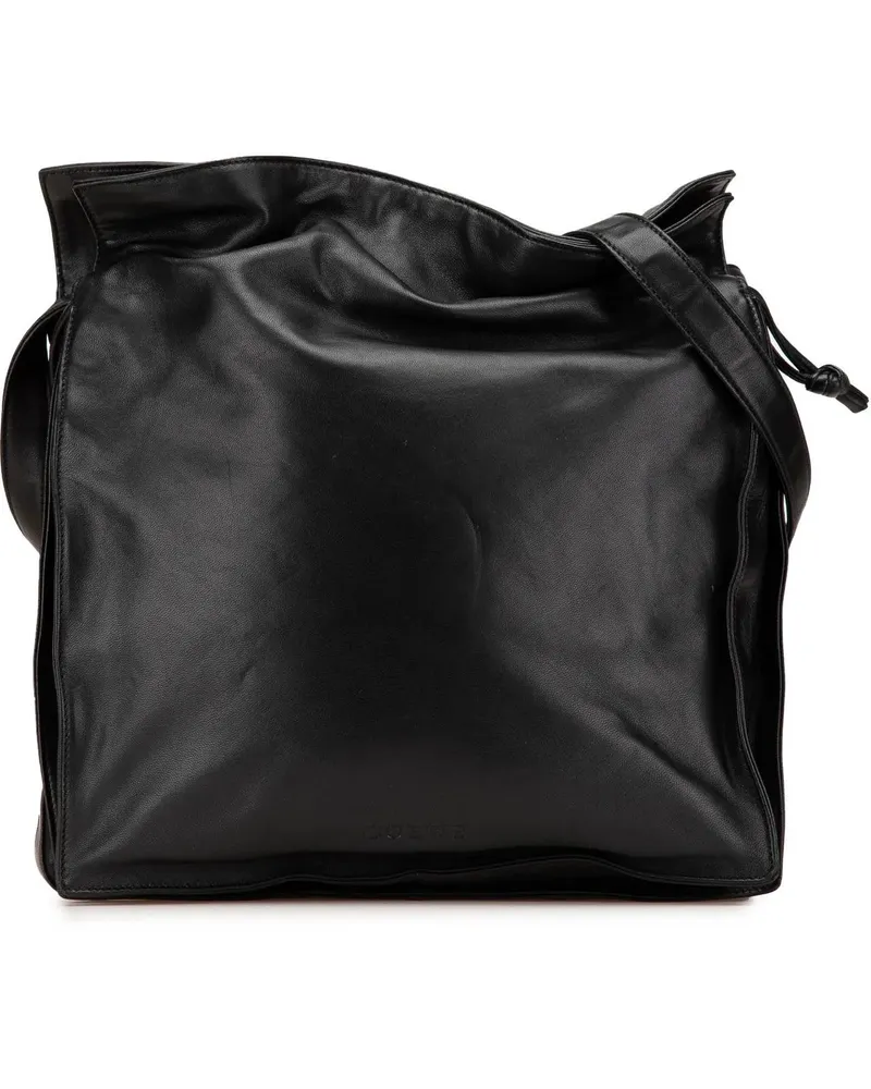 Loewe Hobo Bags 2010-2024 Nappa Flamenco Drawstring Crossbody schwarz Schwarz