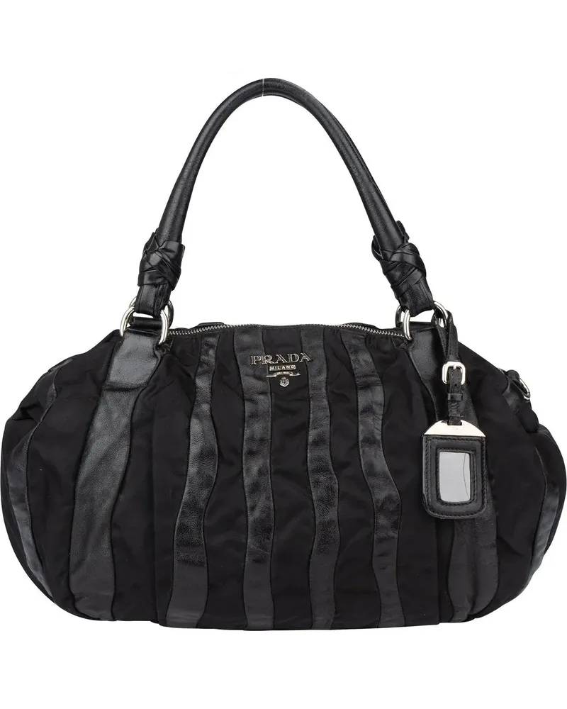 Prada Crossbody Bags  Nylon Leather Handbag schwarz Schwarz