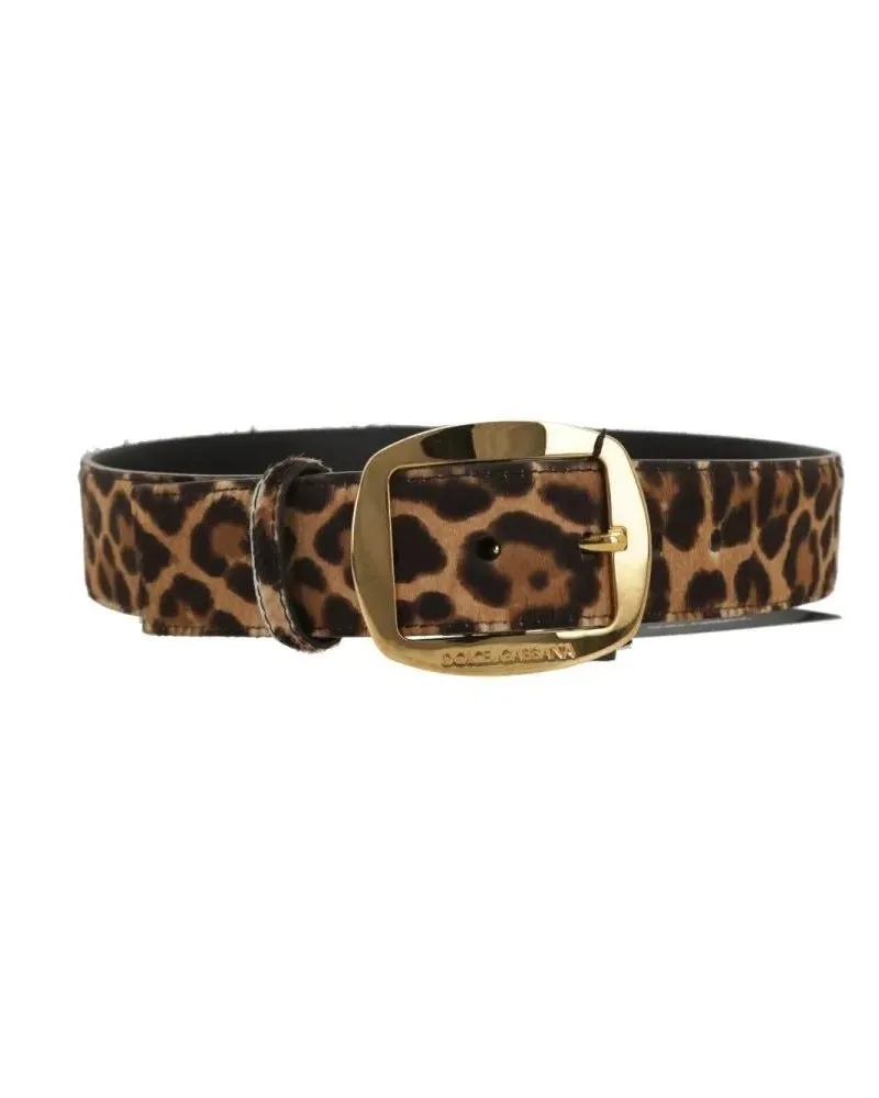 Dolce & Gabbana Gürtel Animalier Print Belt – Multicolor beige Beige