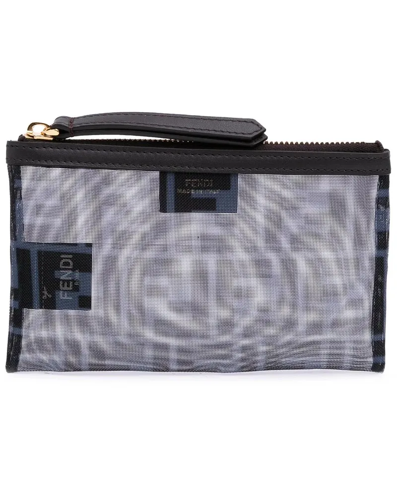 Fendi Kosmetiktaschen FF Mesh Pouch grau Grau