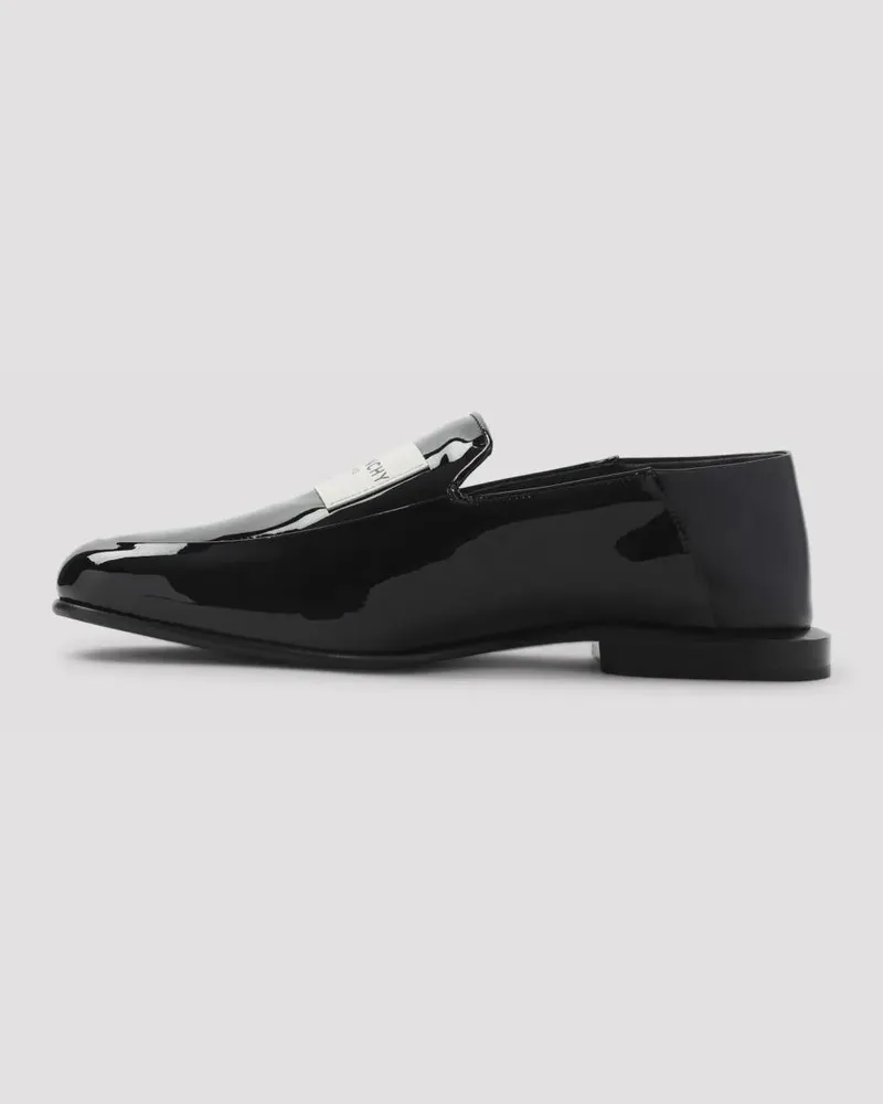 Givenchy Black Calf Leather Label Loafer schwarz Schwarz