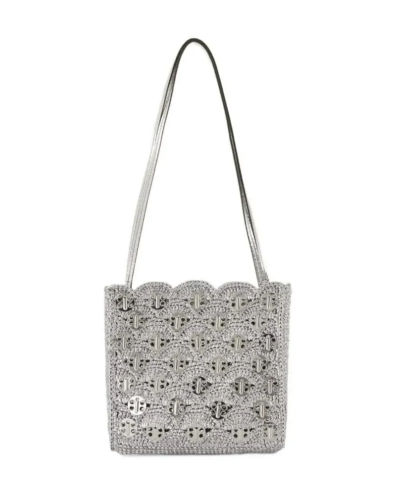 Paco Rabanne Hobo Bags Woven Silver Raphia Shoulder Bag silberfarben 