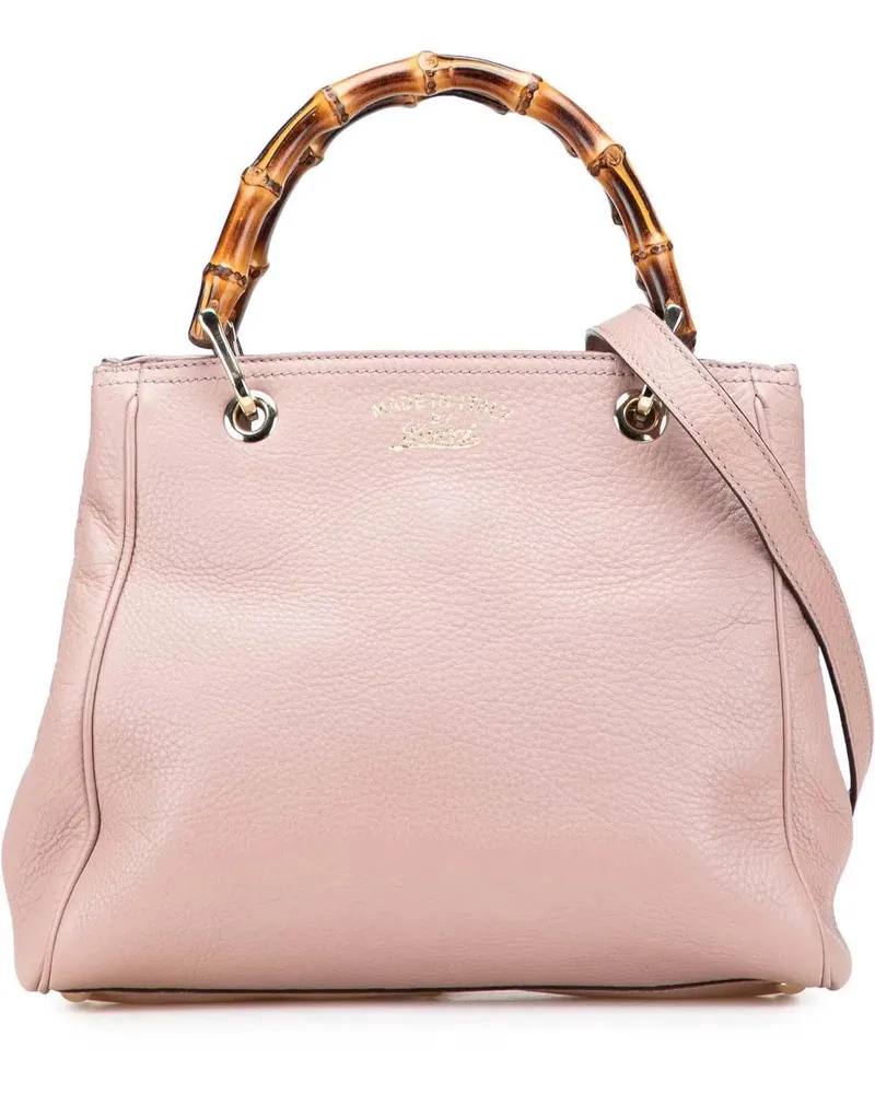 Gucci Hobo Bags Small Calfskin Bamboo Shopper Satchel rosa Gold