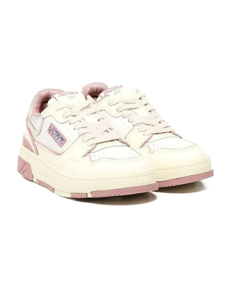 AUTRY Low-Top Sneaker Off-White Low-Top Sneakers With Pink Accents beige Beige