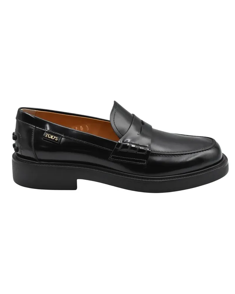 TOD'S Laced Black Flat Shoes With Design schwarz Schwarz