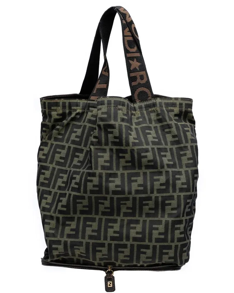 Fendi Shopper Zucca Canvas and Nylon Foldable Tote braun Braun